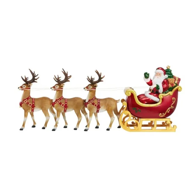 9 ft. Giant-Sized LED Santa's Sleigh with Reindeer Holiday Yard Decoration Y9